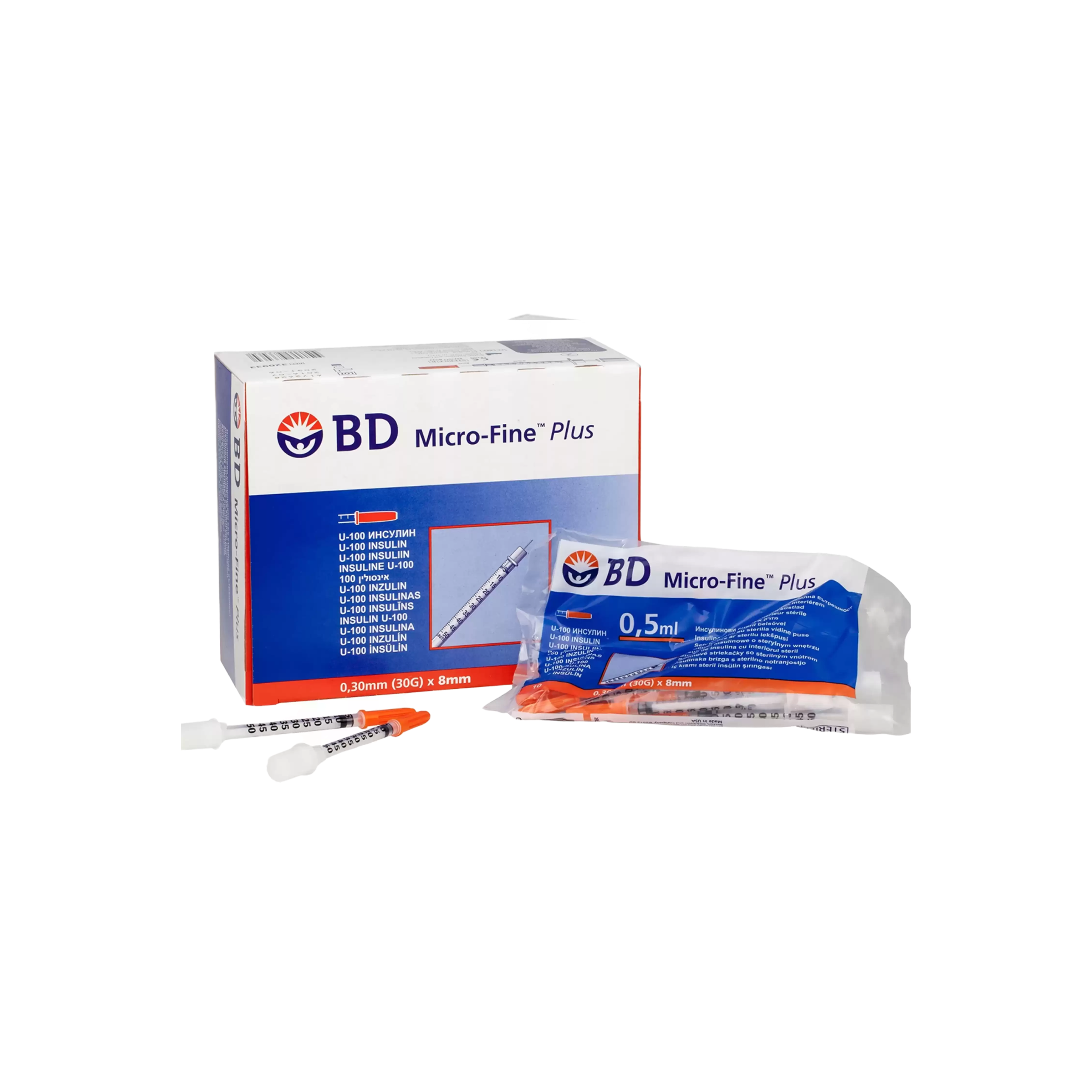 Insulin bd micro-fine syringes with needles - 8 mm - Becton Dickinson by Becton Dickinson
