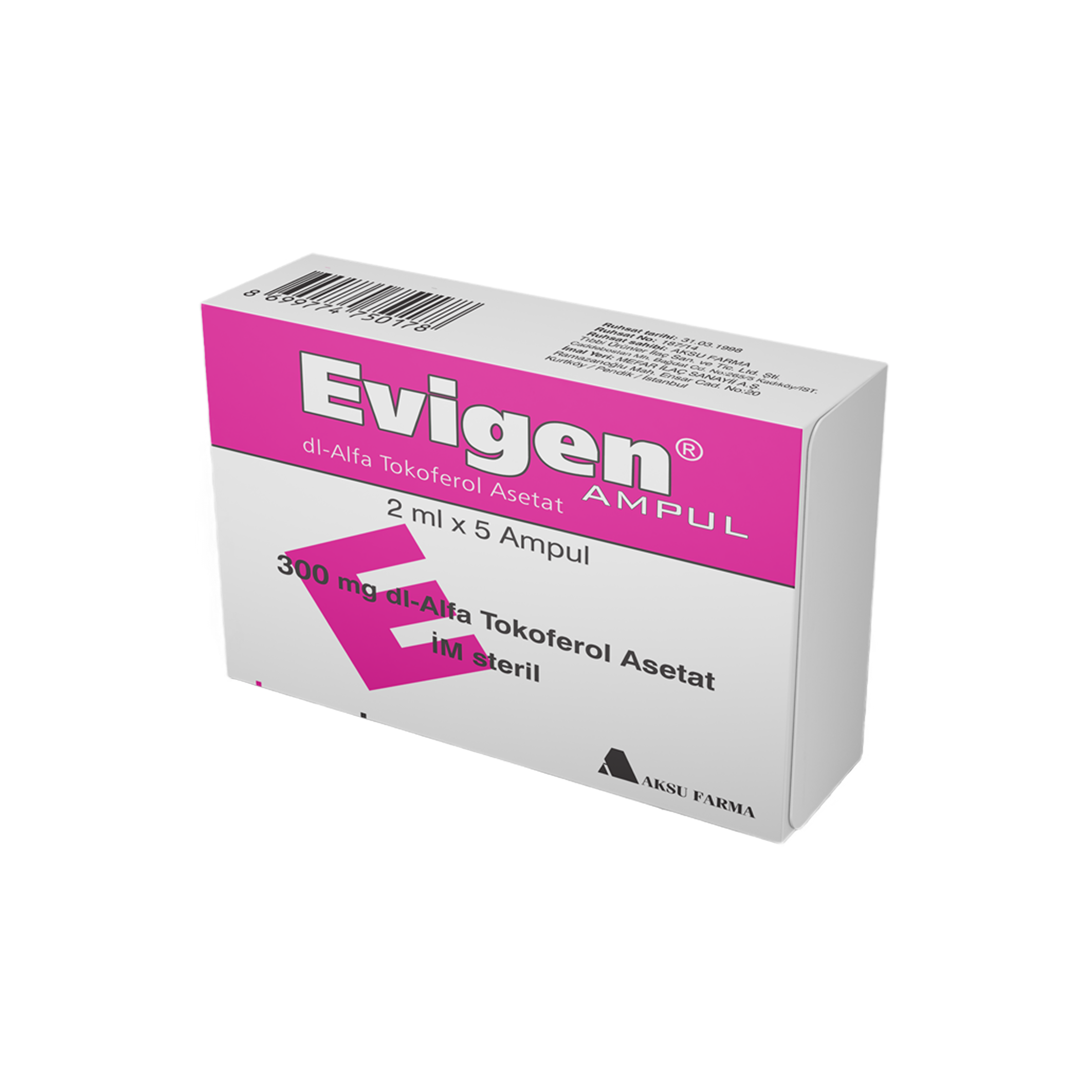 Evigen Vitamin E 300mg - Aksu Pharma by Aksufarma